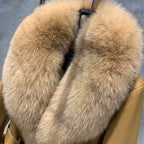 The Bellavente — Caramel Fox Fur & Leather Trench