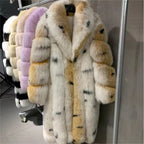 The Marcellé — Snow Lynx Patterned Long Coat