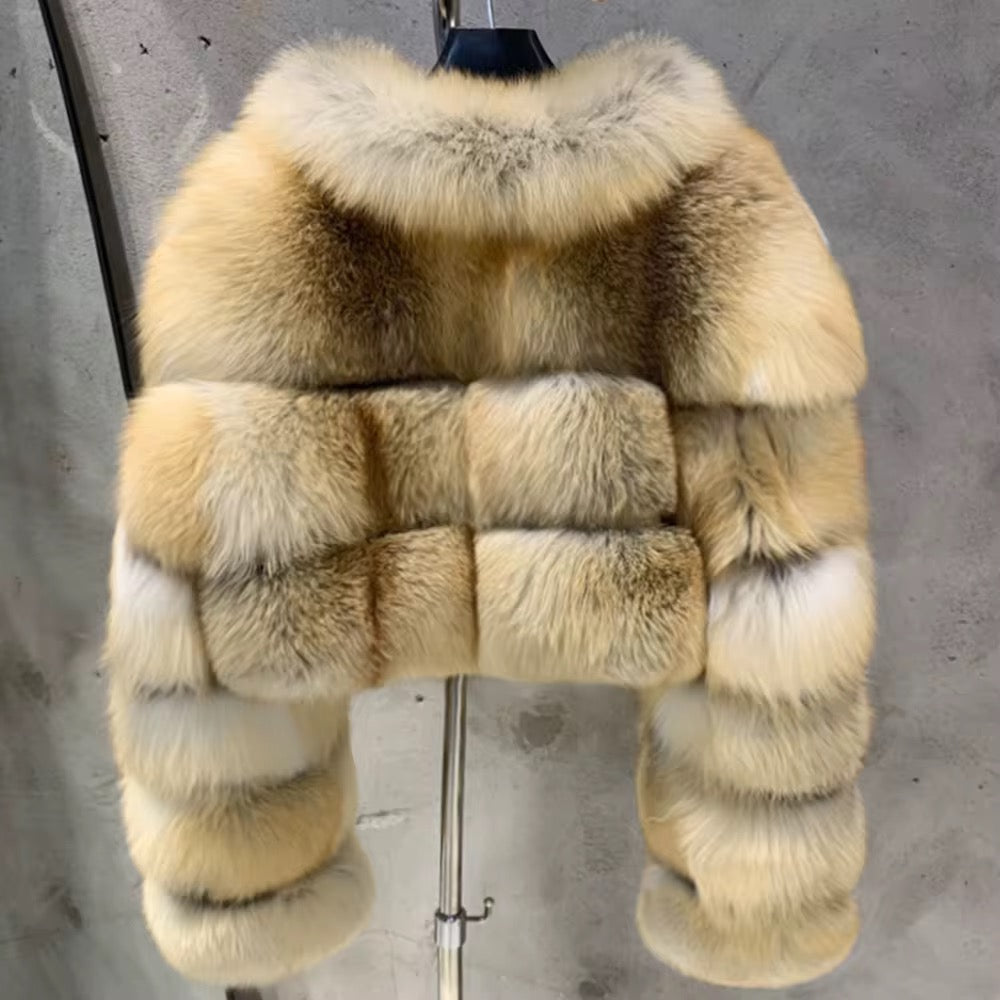 Le Dorval — Champagne Fox Cropped Coat
