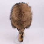 Wild Amber Raccoon Fur Trapper Hat with Face Accent