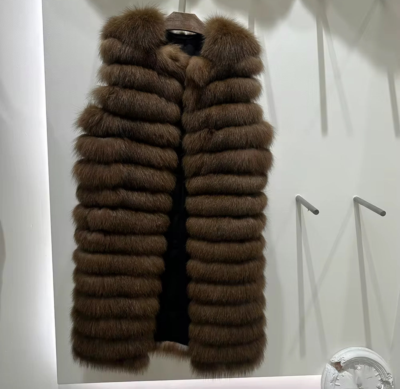 The Ravena — Espresso Fox Fur Vest