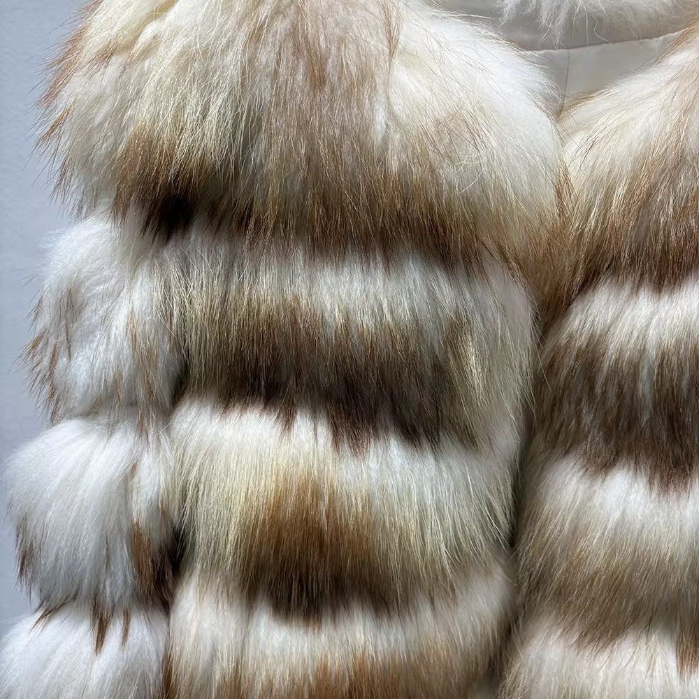 La Sera — Striped Fox Cropped Coat