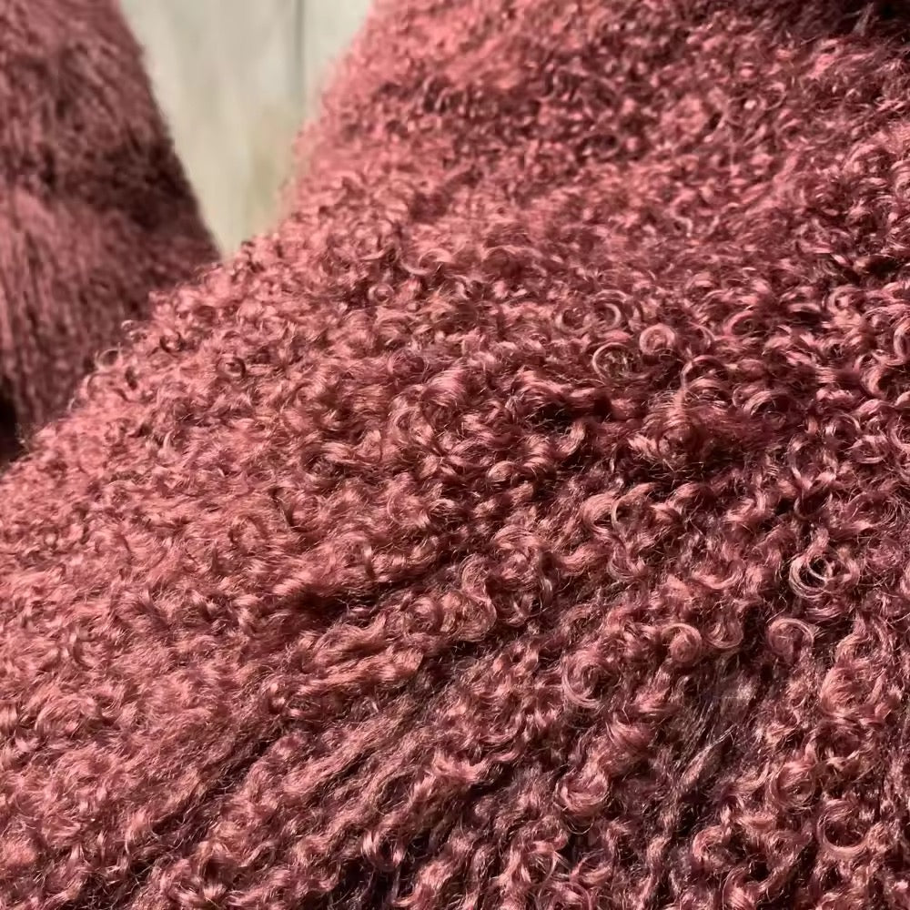 The Valentra — Merlot Mongolian Shearling Coat