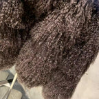 The Noirelle — Deep Espresso Mongolian Shearling Coat