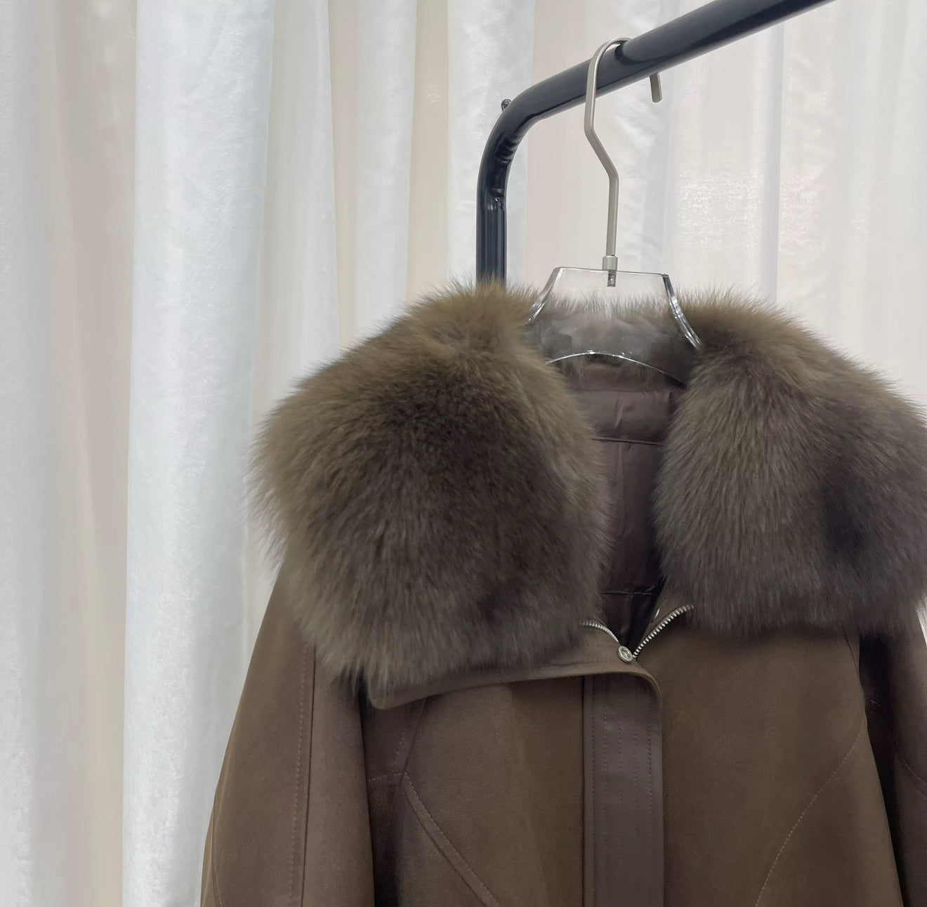 The Monte Atelier Bomber — Suede & Rabbit Fur Collar