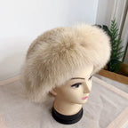 Champagne Mink Fur Pillbox Hat