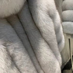 Il Seleno — Silver Fox Hooded Coat