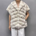 The Aurelline — Ivory Rex Rabbit Fur Vest
