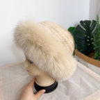 Champagne Mink Fur Pillbox Hat