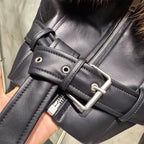 The Aurovis — Noir Leather & Golden Fox Jacket