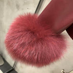 La Bordeaux — Burgundy Leather & Fox Trim Jacket