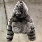 The Varelle — Silver Frost Fox Hooded Jacket