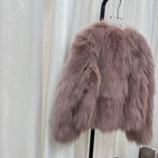 The Verona Rosé — Blush Fox Fur Jacket