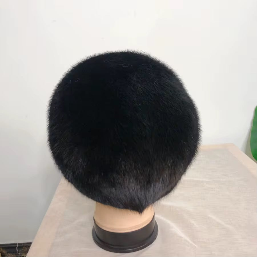 Noir Mink Aviator Fur Cap