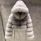The Lucenne — Arctic White Fox Hooded Jacket