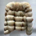 La Sera — Striped Fox Cropped Coat