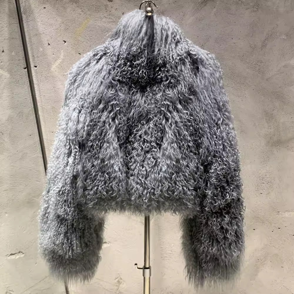 The Ardenté — Storm Silver Mongolian Shearling Coat