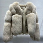 The Venezia Luxe — White Fox Fur Jacket