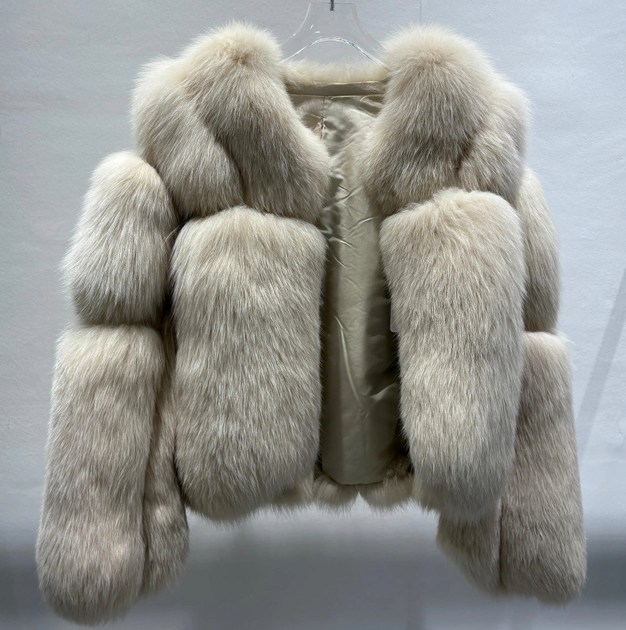 The Venezia Luxe — White Fox Fur Jacket
