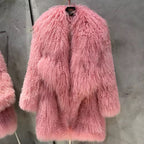 The Bellara — Rose Quartz Mongolian Shearling Coat