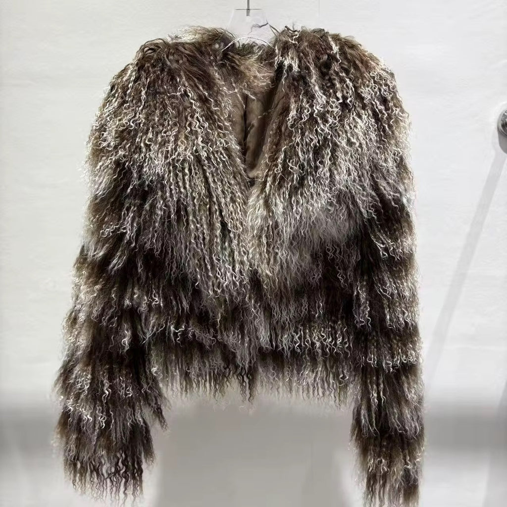The Verona Noire — Fox & Shearling Fur Jacket