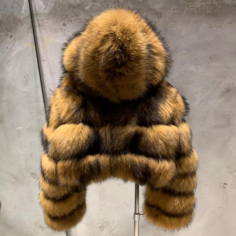 The Vionne — Amber Shadow Fox Hooded Jacket