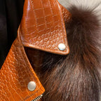 Le Varelle — Croc Leather & Mahogany Fox Jacket