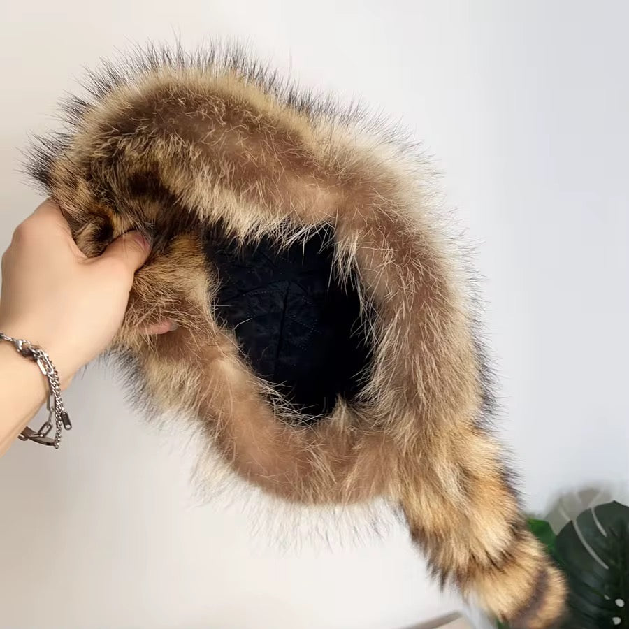 Russian-style Raccoon Fur Cossack Hat