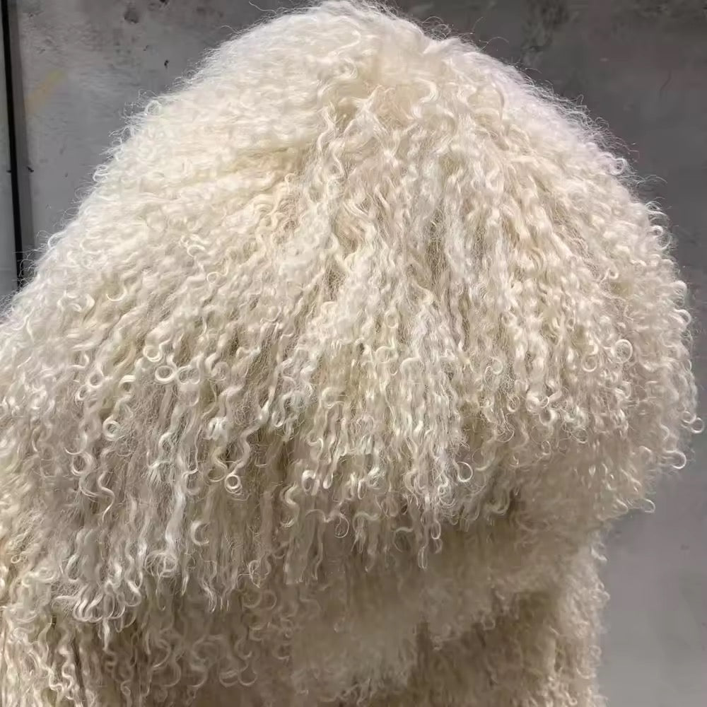 The Aveline — Arctic Serenade Mongolian Shearling Hoodie