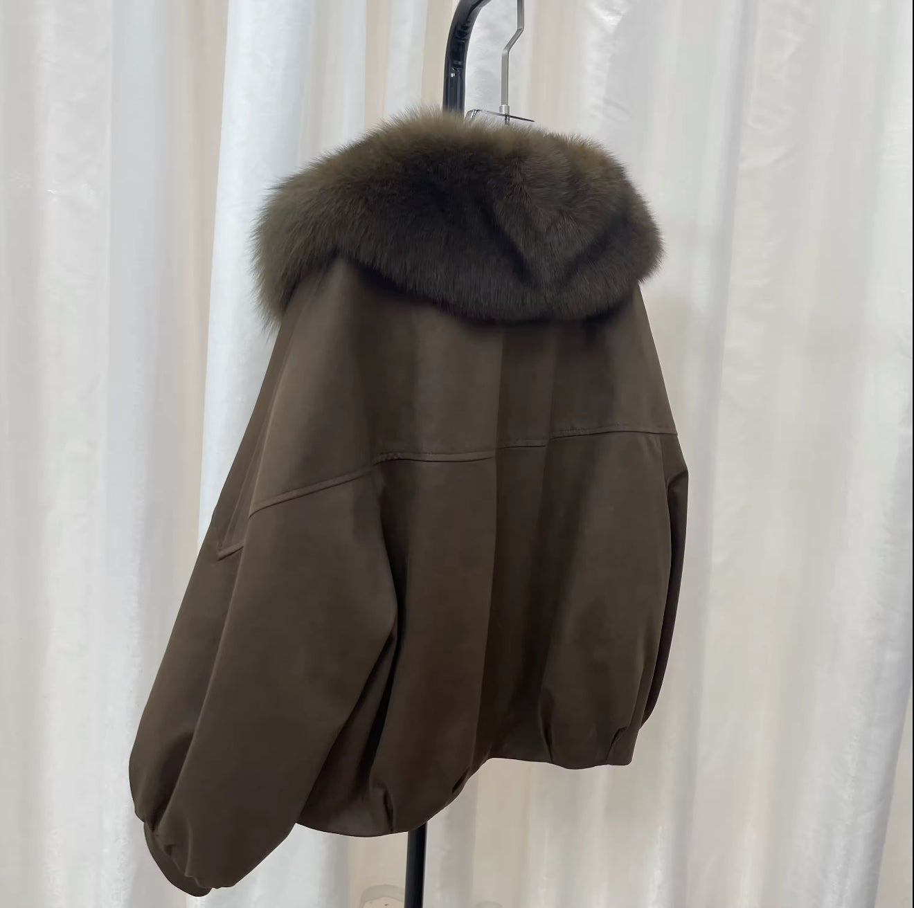 The Monte Atelier Bomber — Suede & Rabbit Fur Collar