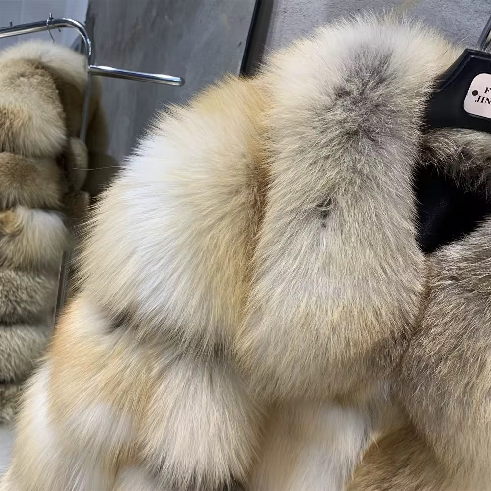 Le Dorval — Champagne Fox Cropped Coat