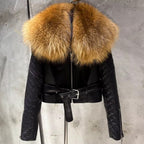 The Aurovis — Noir Leather & Golden Fox Jacket