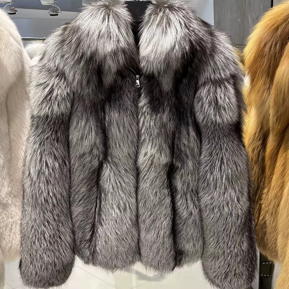 La Mérivelle — Silver Fox Fur Jacket