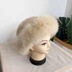 Champagne Mink Fur Pillbox Hat