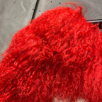 The Rovelle — Scarlet Inferno Mongolian Shearling Coat