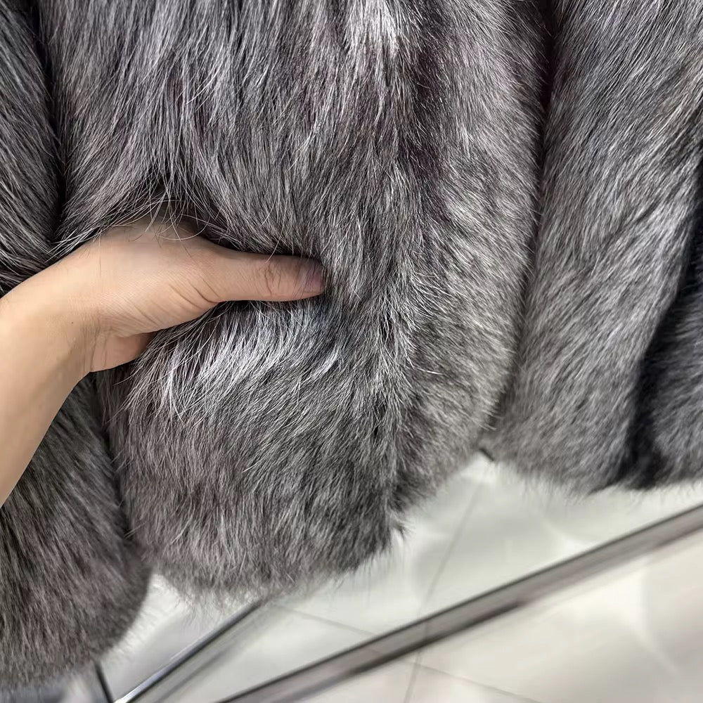 La Mérivelle — Silver Fox Fur Jacket