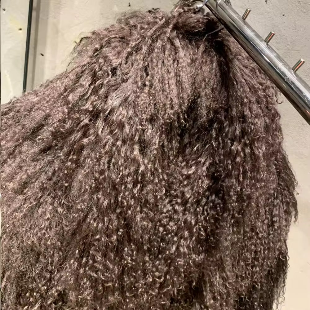 The Noirelle — Deep Espresso Mongolian Shearling Coat