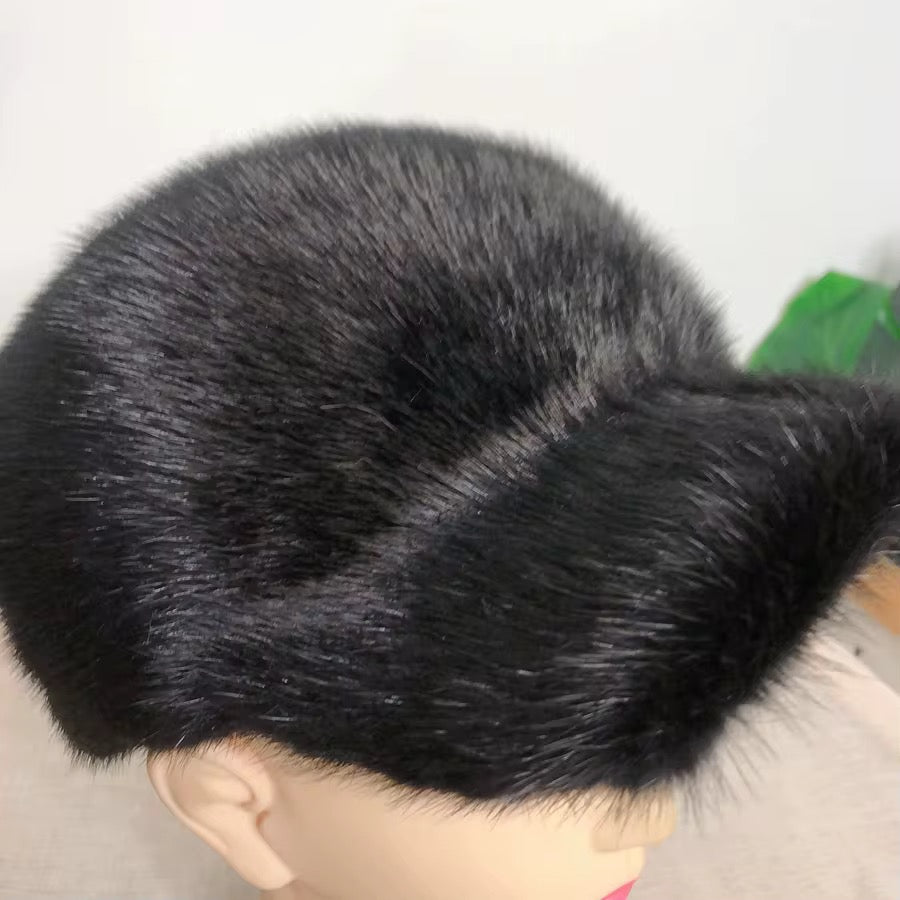 Noir Mink Aviator Fur Cap