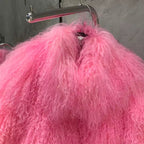 The Rosavine — Blush Flame Mongolian Shearling Coat