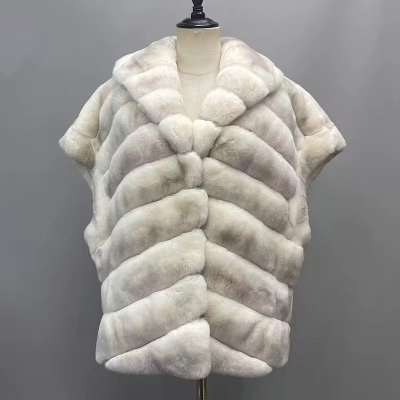 The Aurelline — Ivory Rex Rabbit Fur Vest