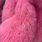 The Rosavine — Blush Flame Mongolian Shearling Coat