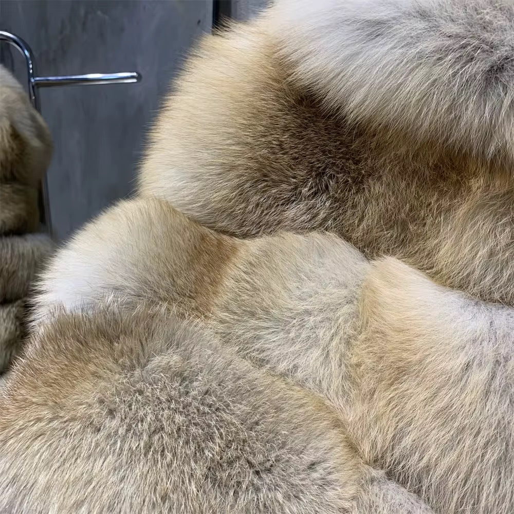 Le Dorval — Champagne Fox Cropped Coat