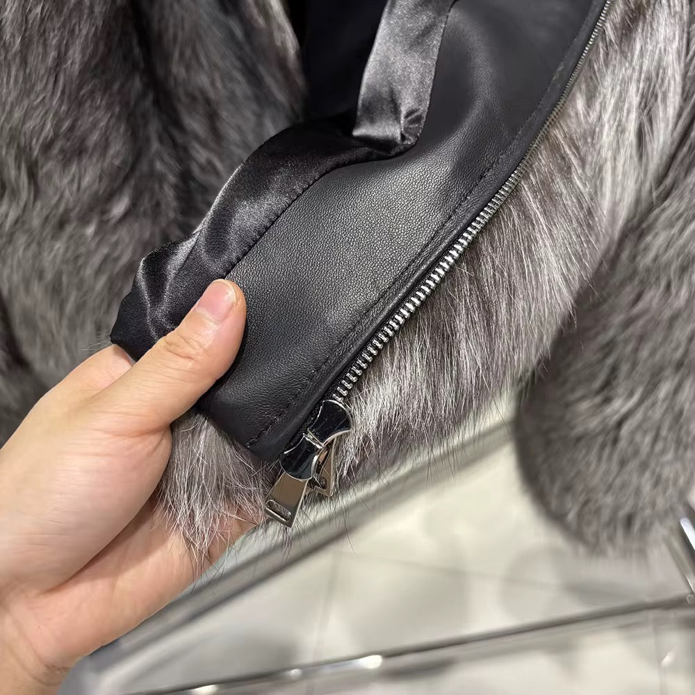 La Mérivelle — Silver Fox Fur Jacket