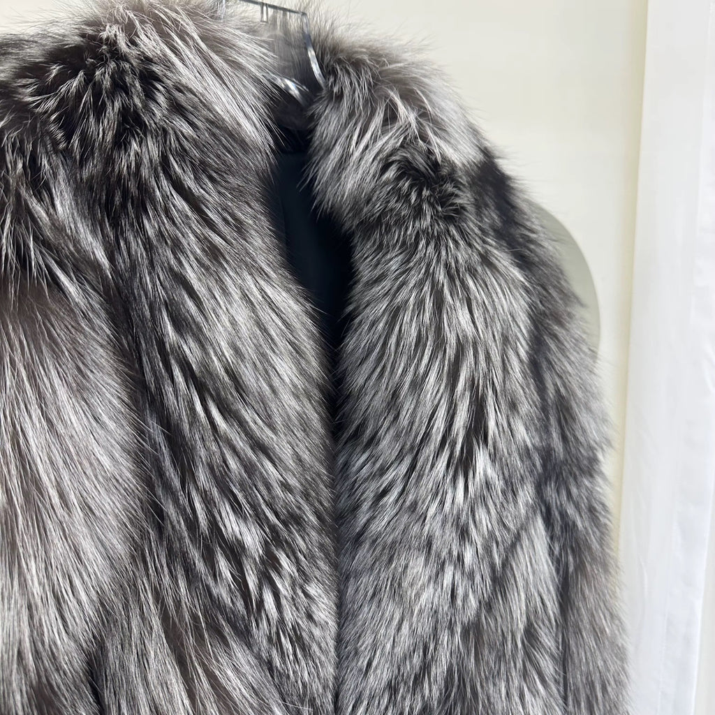 La Lunga — Silver Fox Full-Length Coat
