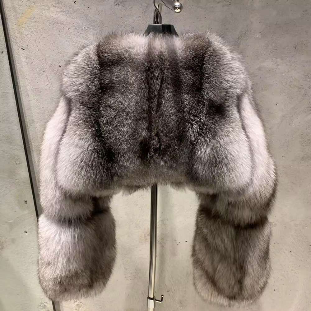 Il Nobile — Silver Fox Cropped Luxury Jacket