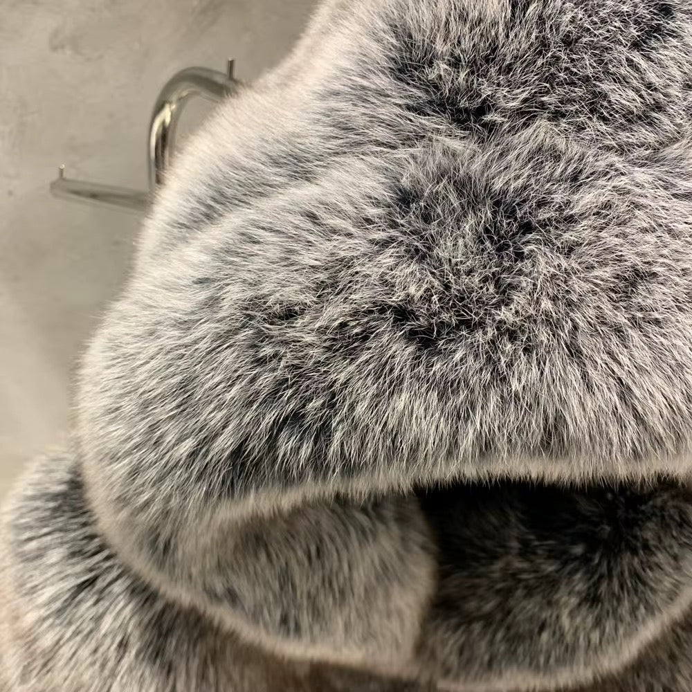 The Varelle — Silver Frost Fox Hooded Jacket