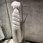 La Bianca Lunga — White Fox Full-Length Hooded Coat