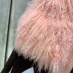 The Celiane — Rosé Mirage Mongolian Shearling Vest