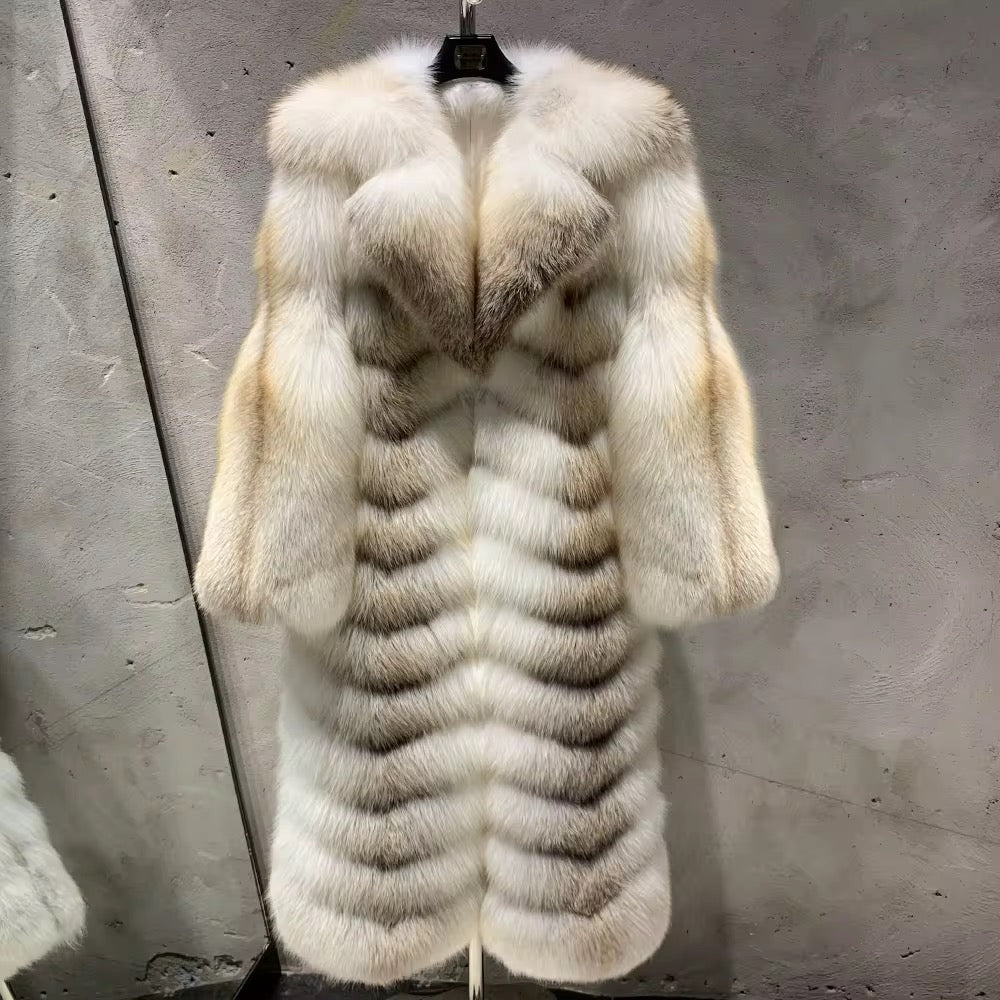 The Élivarre — Winter Veil White Fox Long Coat