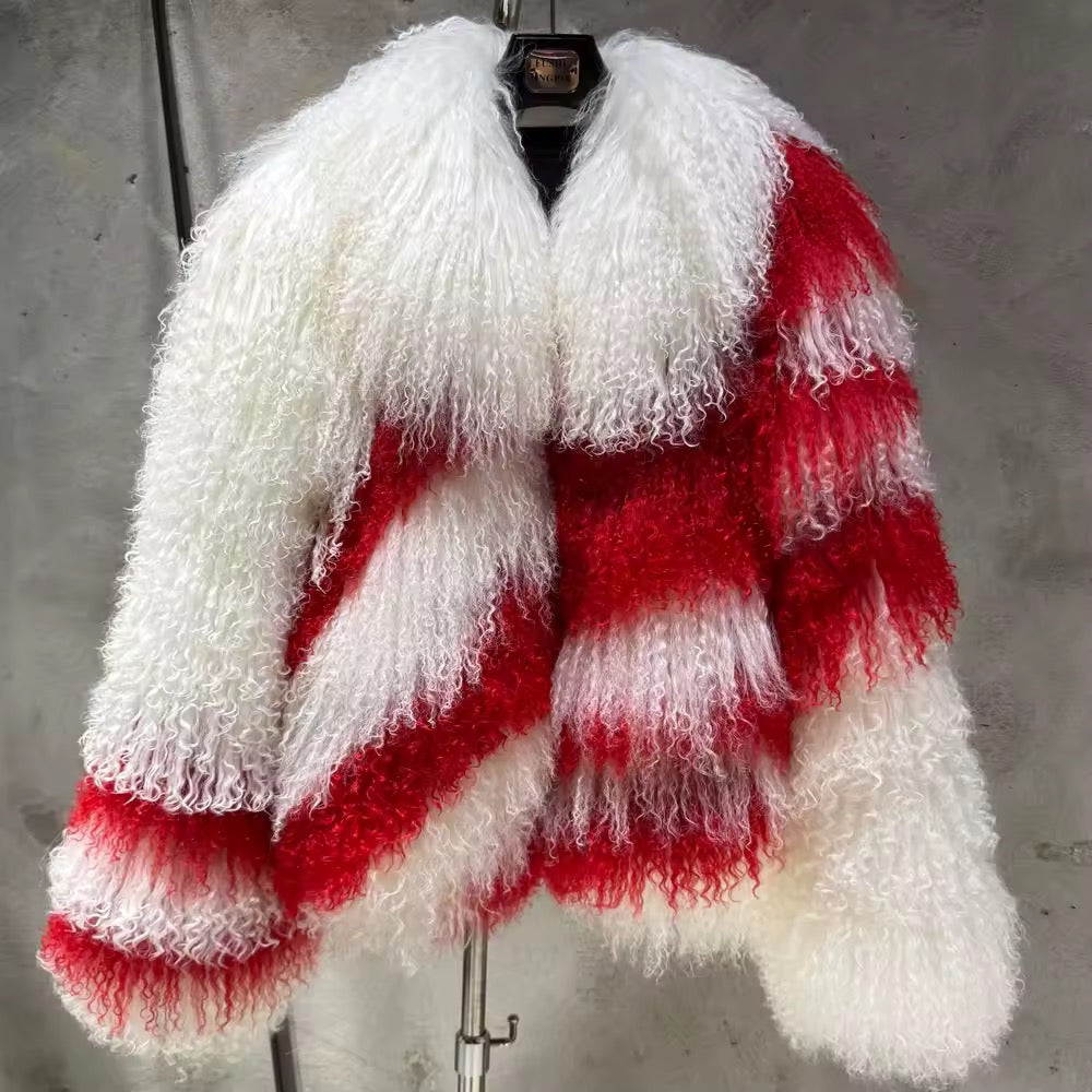 The Verenne — Rouge Éclat Mongolian Shearling Coat